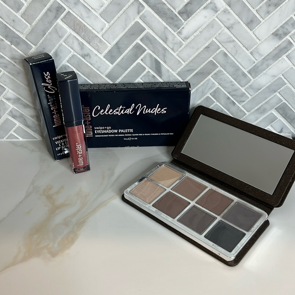 Lune + Aster Eyeshadow Pallette and Lipgloss - NIP